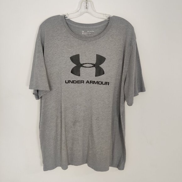 Under Armour Men's Silver Gray T-shirt Size XXL Gorpcore Athletic Sporty - Picture 1 of 8